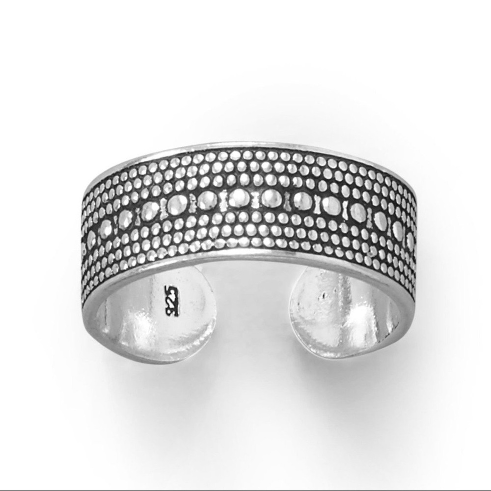 ✨ Oxidized Bali Bead Design Toe Ring